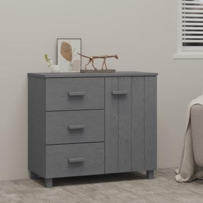 Servantă „HAMAR”, gri închis, 90x40x80 cm, lemn masiv de pin GartenMobel Dekor