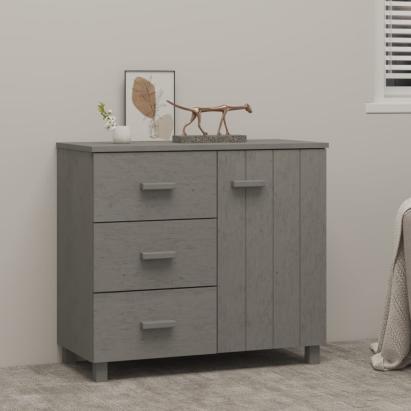 Servantă „HAMAR”, gri deschis, 90x40x80 cm, lemn masiv de pin GartenMobel Dekor