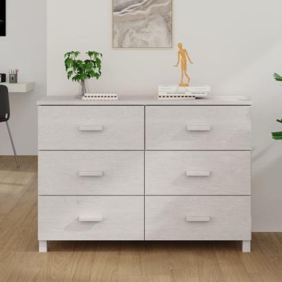 Servantă „HAMAR”, alb, 113x40x80 cm, lemn masiv de pin GartenMobel Dekor