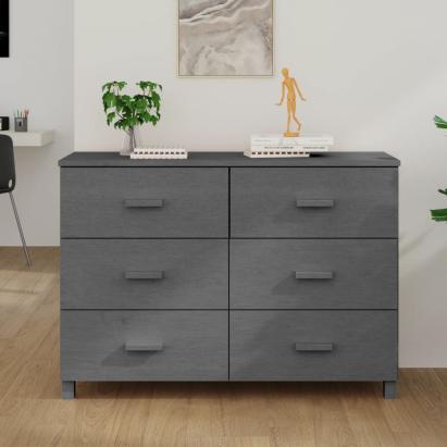 Servantă „HAMAR”, gri închis, 113x40x80 cm, lemn masiv pin GartenMobel Dekor