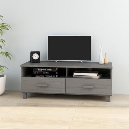 Dulap TV „HAMAR”, gri deschis, 106x40x40 cm, lemn masiv de pin GartenMobel Dekor