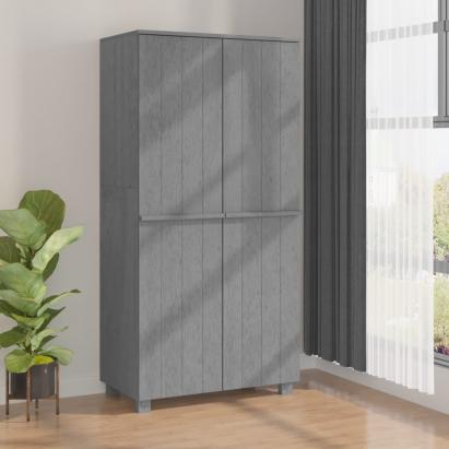 Dulap haine „HAMAR” gri închis 89x50x180 cm, lemn masiv de pin GartenMobel Dekor