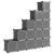 Organizator cub de depozitare cu uși, 15 cuburi, negru, PP GartenMobel Dekor