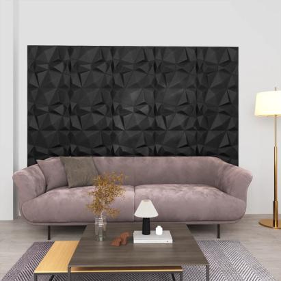 Panouri de perete 3D 12 buc. negru 50x50 cm model diamant 3 m² GartenMobel Dekor