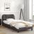 Cadru de pat cu tăblie, gri, 90x200 cm, piele ecologică GartenMobel Dekor