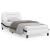 Cadru de pat cu tăblie, alb și negru, 90x200 cm piele ecologică GartenMobel Dekor