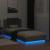 Cadru de pat cu tăblie și lumini LED, gri sonoma, 100x200 cm GartenMobel Dekor