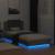 Cadru de pat cu tăblie și lumini LED, gri sonoma, 90x200 cm GartenMobel Dekor