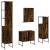 Set dulapuri de baie, 4 piese, stejar afumat, lemn prelucrat GartenMobel Dekor