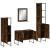 Set dulapuri de baie, 4 piese, stejar afumat, lemn prelucrat GartenMobel Dekor