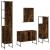 Set dulapuri de baie, 4 piese, stejar afumat, lemn prelucrat GartenMobel Dekor