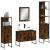 Set dulapuri de baie, 4 piese, stejar afumat, lemn prelucrat GartenMobel Dekor