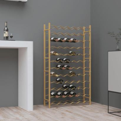 Suport sticle de vin pentru 72 sticle, auriu,metal GartenMobel Dekor
