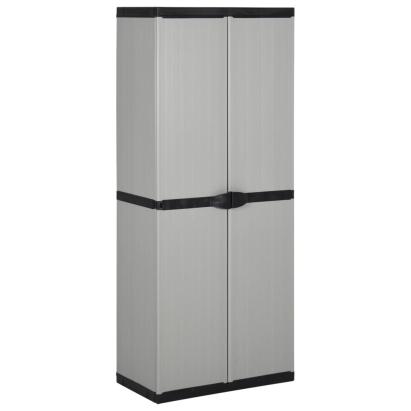 Dulap de depozitare grădină cu 3 rafturi gri/negru 68x40x168 cm GartenMobel Dekor