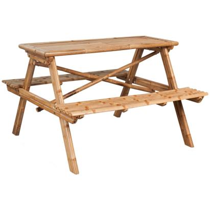 Masă de picnic, 115x115x81 cm, bambus GartenMobel Dekor