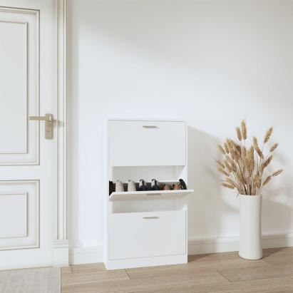 Pantofar, alb, 59x17x108 cm, lemn prelucrat GartenMobel Dekor