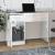 Birou cu sertar și dulap, alb extralucios, 100x40x73 cm, lemn GartenMobel Dekor