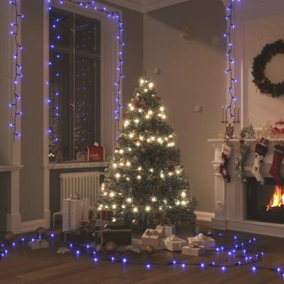 Instalație cu 150 LED-uri, albastru, 15 m, PVC GartenMobel Dekor