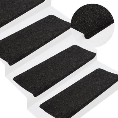 Covorașe scări autoadezive, 15 buc., antracit, 65x24,5x3,5 cm GartenMobel Dekor