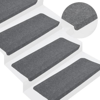 Covorașe scări autoadezive, 15 buc., gri, 65x24,5x3,5 cm GartenMobel Dekor