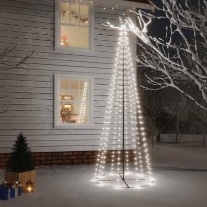 Brad de Crăciun conic, 310 LED-uri, alb rece, 100x300 cm GartenMobel Dekor