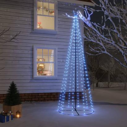 Brad de Crăciun conic, 310 LED-uri, albastru, 100x300 cm GartenMobel Dekor