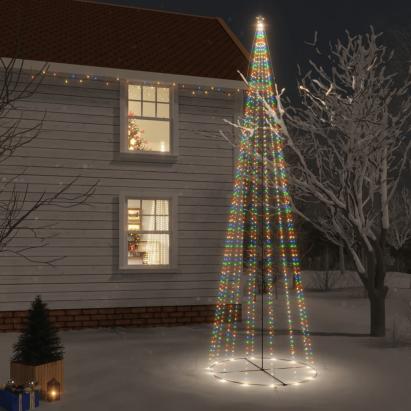 Brad de Crăciun conic, 1134 LED-uri, multicolor, 230x800 cm GartenMobel Dekor