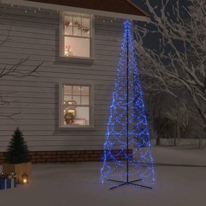Brad de Crăciun conic, 1400 LED-uri, albastru, 160x500 cm GartenMobel Dekor