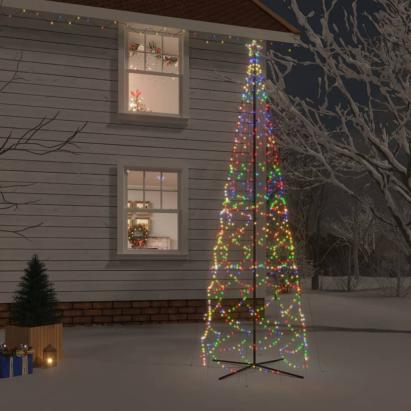 Brad de Crăciun conic, 1400 LED-uri, multicolor, 160x500 cm GartenMobel Dekor