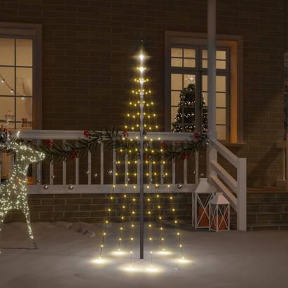 Brad de Crăciun pe catarg, 108 LED-uri, alb cald, 180 cm GartenMobel Dekor