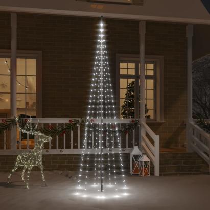 Brad de Crăciun pe catarg, 310 LED-uri, alb rece, 300 cm GartenMobel Dekor