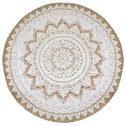 Covor din iută împletită cu imprimeu, 240 cm, rotund GartenMobel Dekor