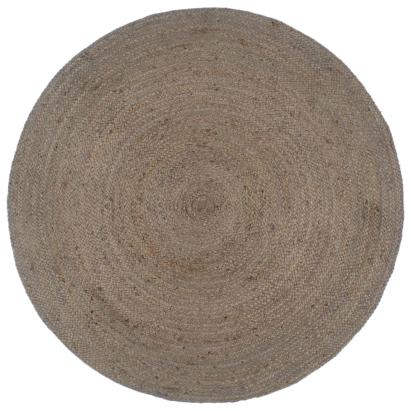 Covor lucrat manual, gri, 210 cm, iută, rotund GartenMobel Dekor
