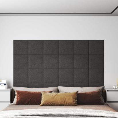 Panouri de perete 12 buc. gri închis 30x30 cm textil 1,08 m² GartenMobel Dekor
