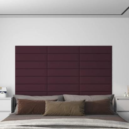 Panouri de perete, 12 buc., violet, 60x15 cm, textil, 1,08 m² GartenMobel Dekor