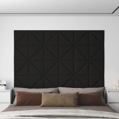 Panouri de perete, 12 buc., negru, 30x30 cm, textil, 0,54 m² GartenMobel Dekor