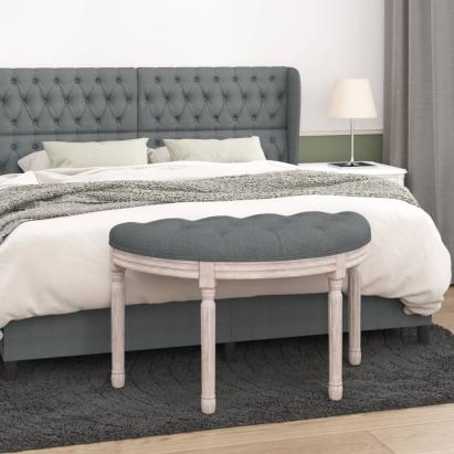 Bancă, gri închis, 81,5x41x49 cm, material textil GartenMobel Dekor