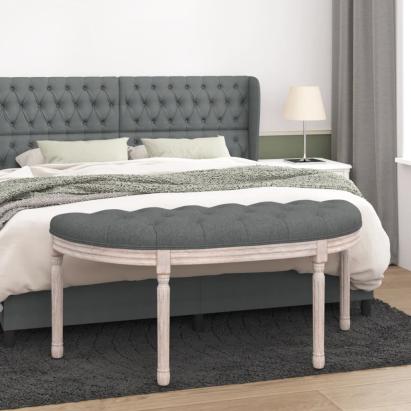 Bancă, gri închis, 110,5x45x49 cm, material textil GartenMobel Dekor