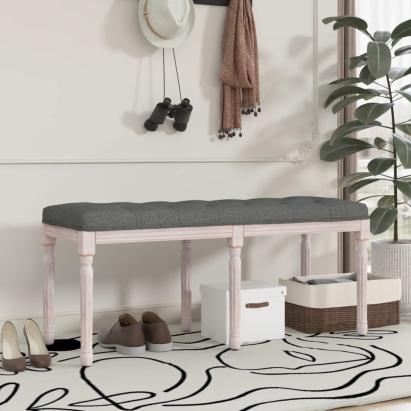 Bancă, gri închis, 110x40x49 cm, textil GartenMobel Dekor