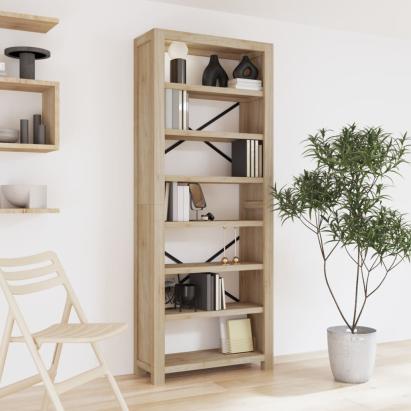 Bibliotecă cu 7 rafturi, 80x30x200 cm, lemn masiv de acacia GartenMobel Dekor