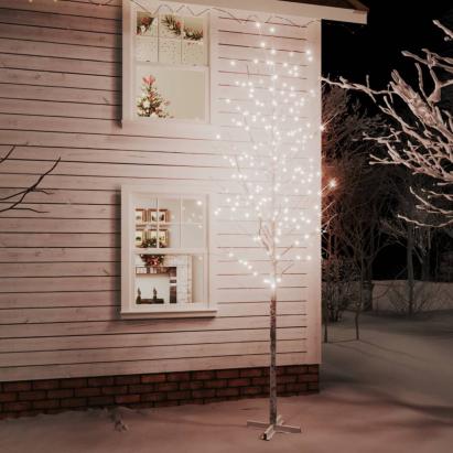 Mesteacăn cu LED, alb, 672 LED-uri alb calde, 400 cm GartenMobel Dekor