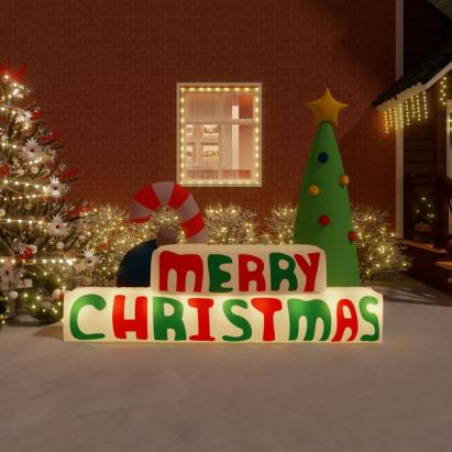 Decorațiune "Merry Christmas" gonflabilă, cu LED-uri, 197 cm GartenMobel Dekor