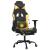 Scaun de gaming cu masaj/suport picioare negru/auriu piele eco GartenMobel Dekor