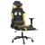 Scaun de gaming cu masaj/suport picioare negru/auriu piele eco GartenMobel Dekor
