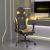 Scaun de gaming cu masaj/suport picioare negru/auriu piele eco GartenMobel Dekor