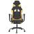 Scaun de gaming cu masaj/suport picioare negru/auriu piele eco GartenMobel Dekor
