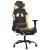Scaun de gaming cu masaj/suport picioare negru/auriu piele eco GartenMobel Dekor