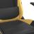 Scaun de gaming cu masaj/suport picioare negru/auriu piele eco GartenMobel Dekor