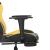 Scaun de gaming cu masaj/suport picioare negru/auriu piele eco GartenMobel Dekor