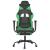 Scaun gaming de masaj/suport picioare, negru/verde, piele eco GartenMobel Dekor